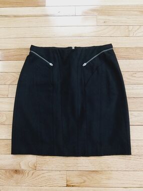 Helmut Lang wool zipper mini skirt sz 4 EUC